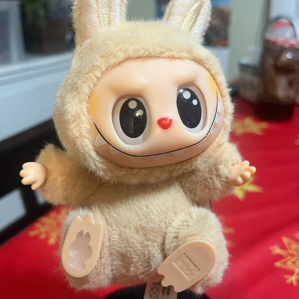 Charming Tan Bunny Plush Outfit for Small Pets
